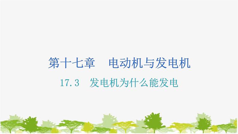 沪粤版九年级下册物理 17.3发电机为什么能发电 习题课件01