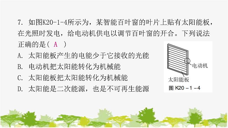 沪粤版九年级下册物理 20.1能源和能源危机  20.2开发新能源 习题课件08