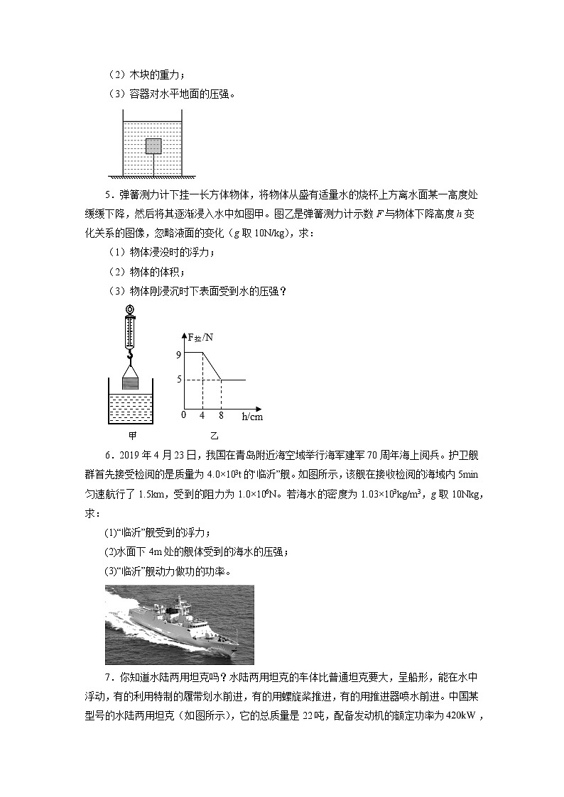 2021—2022学年人教版八年级物理下册综合计算题期末专题复习（含答案）第2页