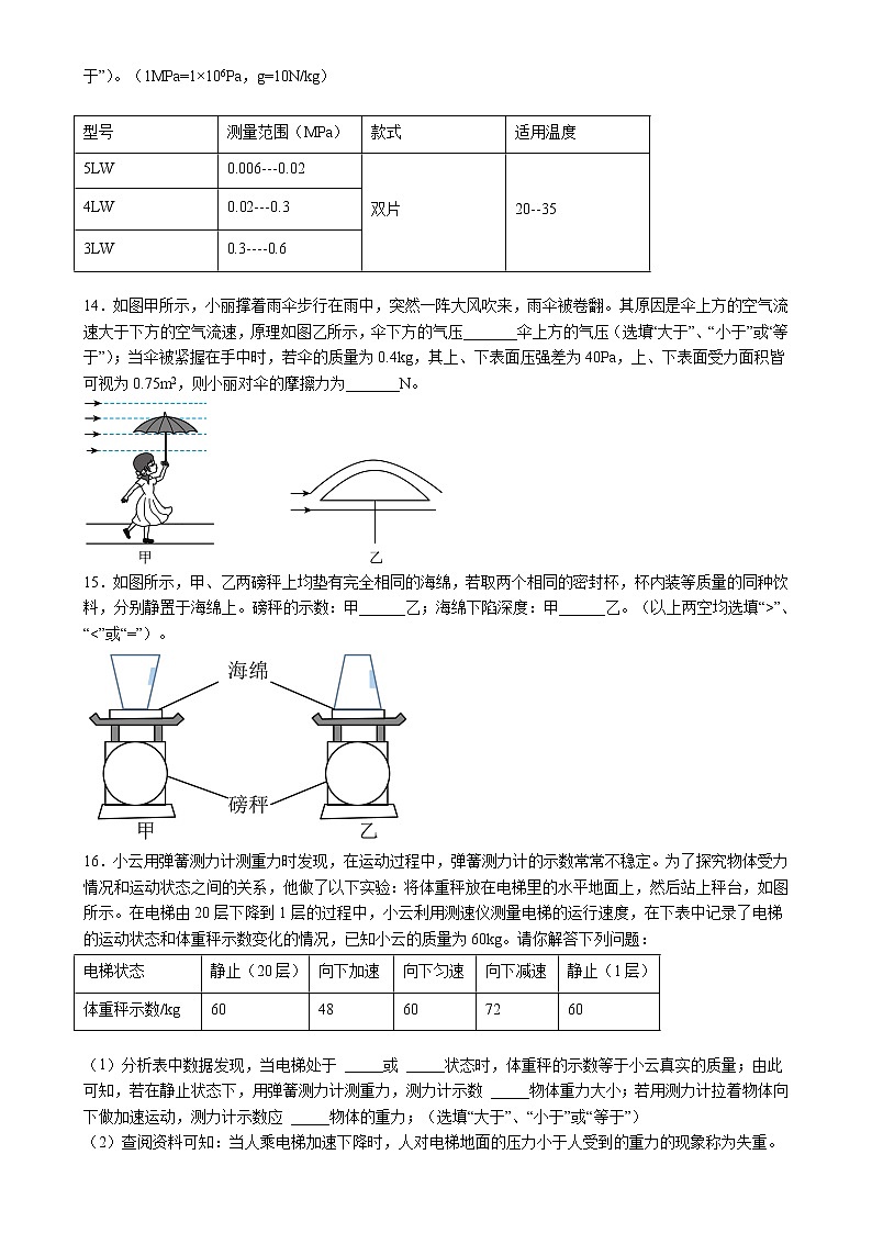 江苏省宜兴2021-2022学年八年级物理下学期期末复习卷压轴冲刺训练三（含答案）第3页