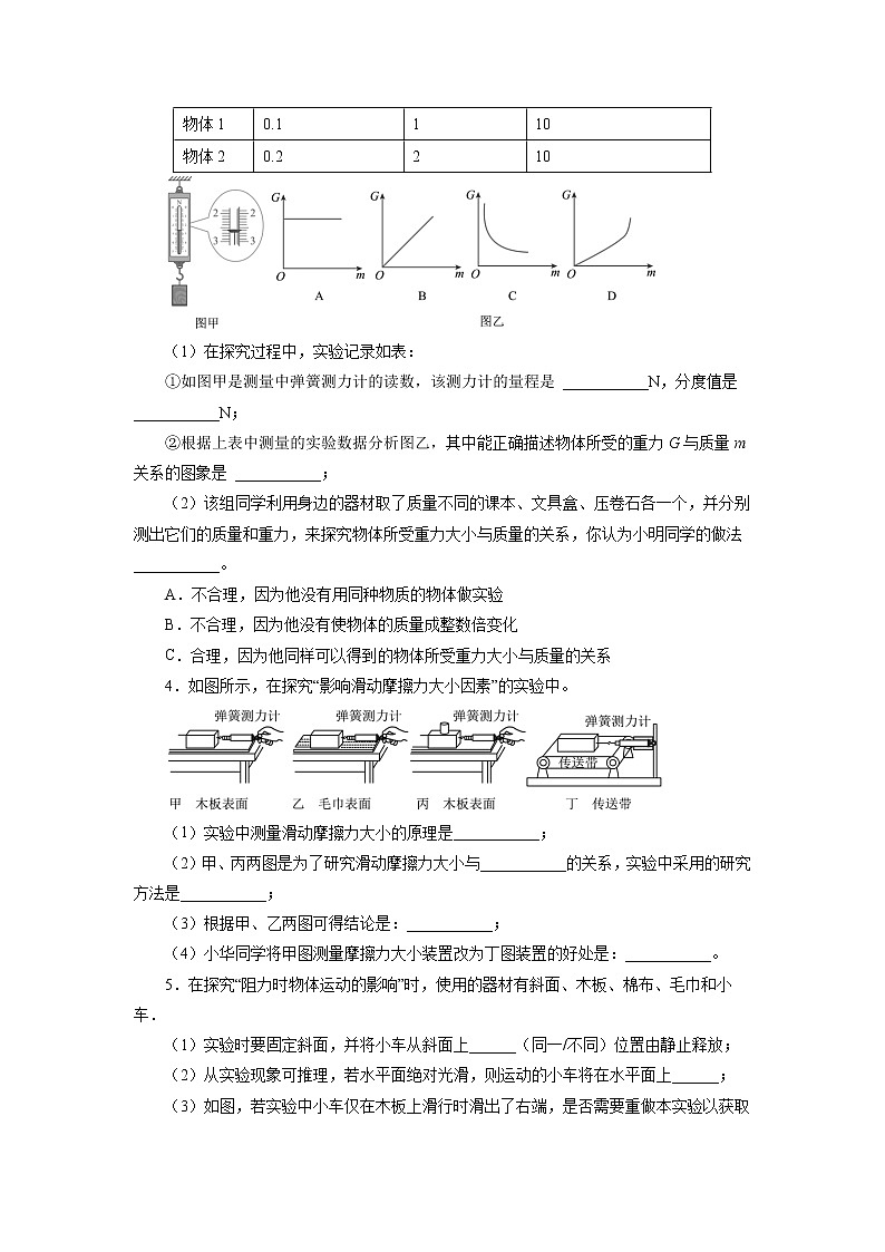 2021—2022学年苏科版八年级物理下册实验探究期末专题复习（含答案）第2页