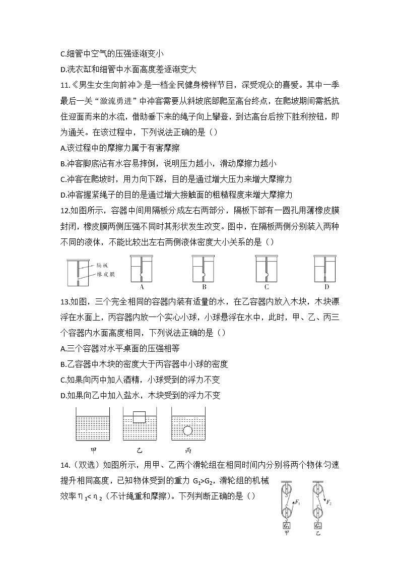 2021-2022学年人教版八年级物理下册期末复习冲刺夺分卷（无答案）第3页