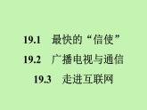 19.1　最快的“信使”  19.2　广播电视与通信  19.3　走进互联网    知识点强化训练   2021---2022学年沪粤版九年级物理下册