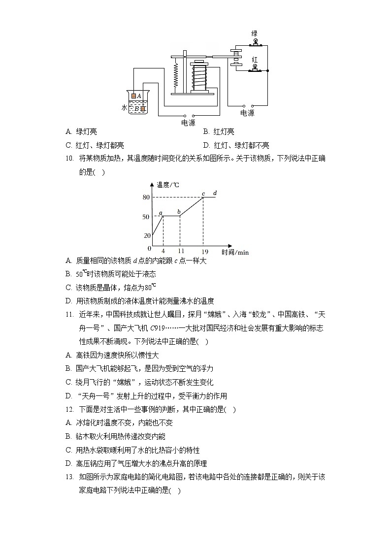 2022年湖南省常德市中考物理试卷（含答案解析）第3页