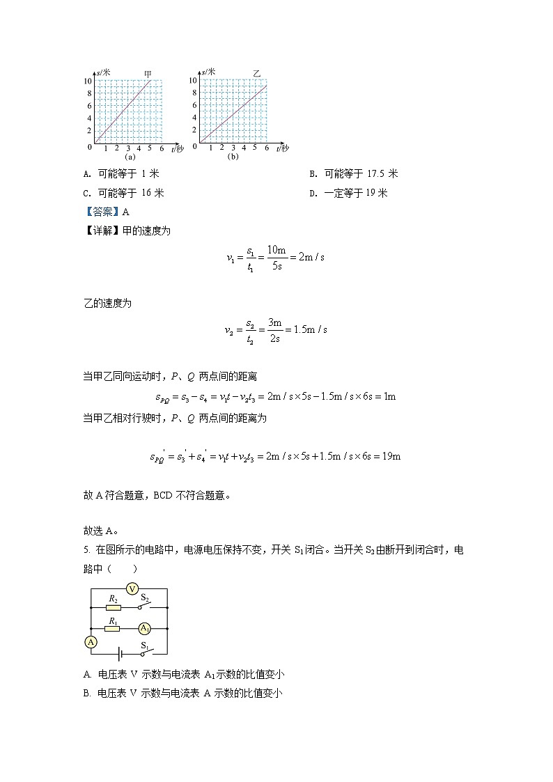 2022年上海市徐汇区6月线下中考二模物理试卷（原卷版+解析版）02