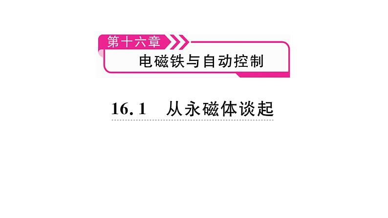 2021-2022学年度沪粤版九年级物理下册习题课件 16.1  从永磁体谈起01