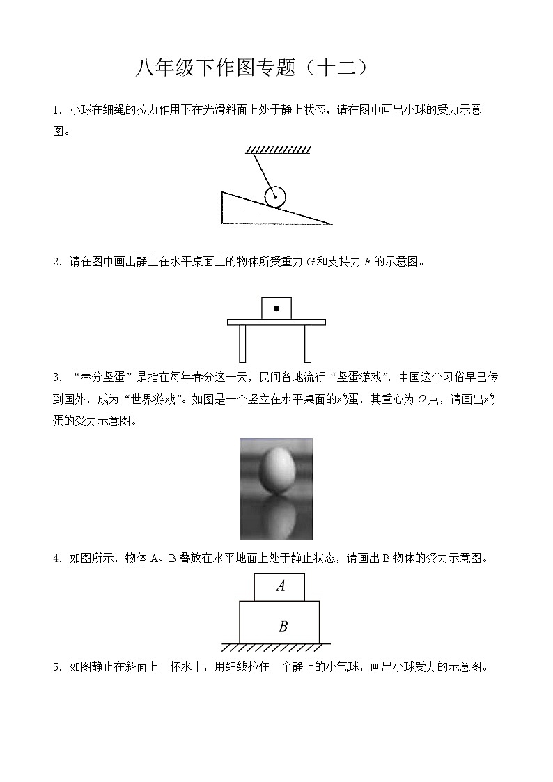 2022年八年级下册物理期末复习作图专题第1页