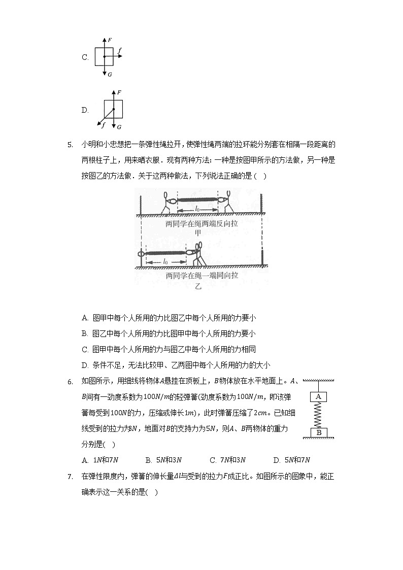 人教版初中物理八年级下册第七章《力》单元测试卷（标准难度）（含答案解析）第2页