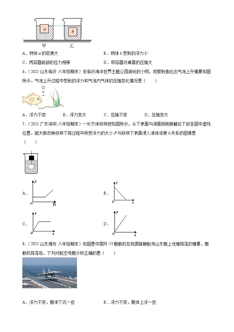 第十章+浮力+期末单元测试卷——2021-2022学年人教版八年级物理下册第2页