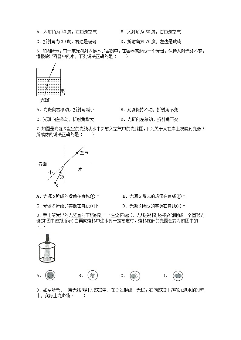 2.2光的折射 同步练习（原卷版）第2页
