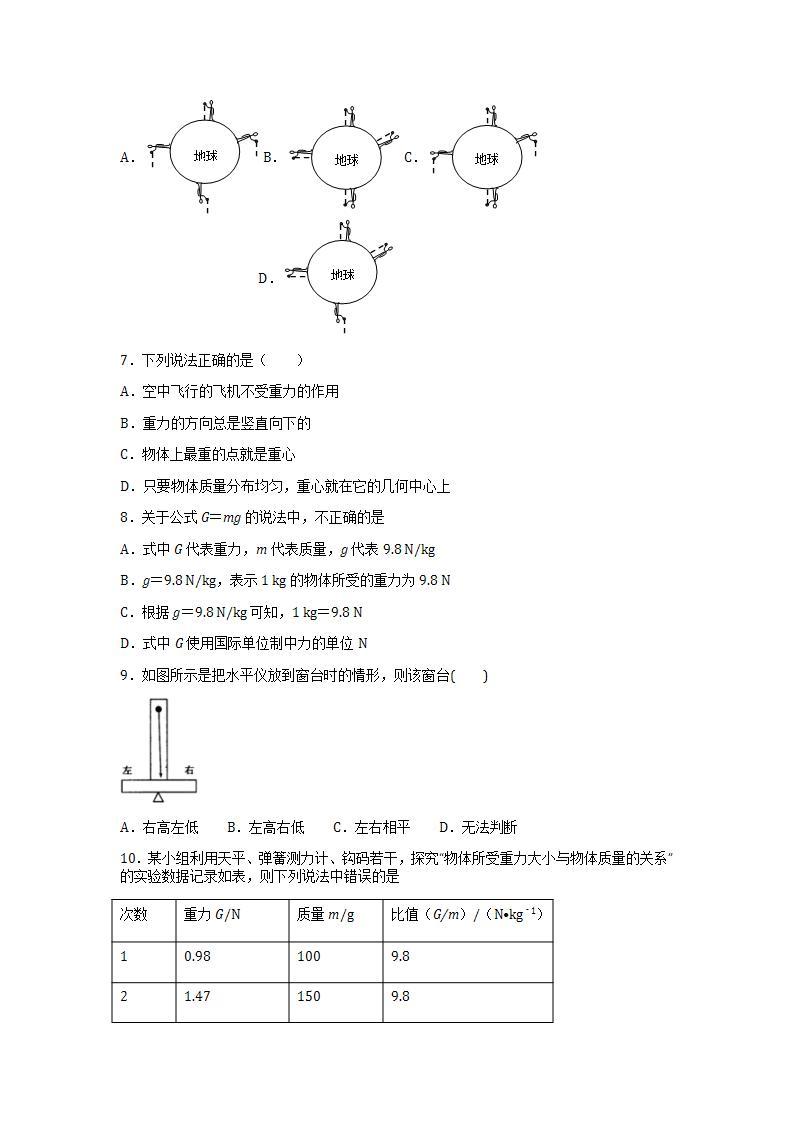 沪教版八上物理3.4《重力 力的合成》第1课时 课件+同步练习(含解析）02