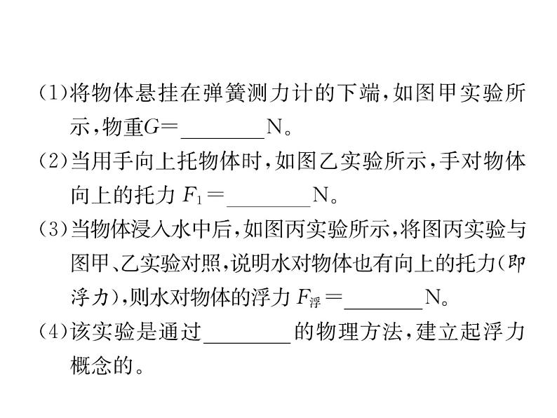 八年级物理下册(部编版)教学课件小专题（5）浮力的实验探究第4页