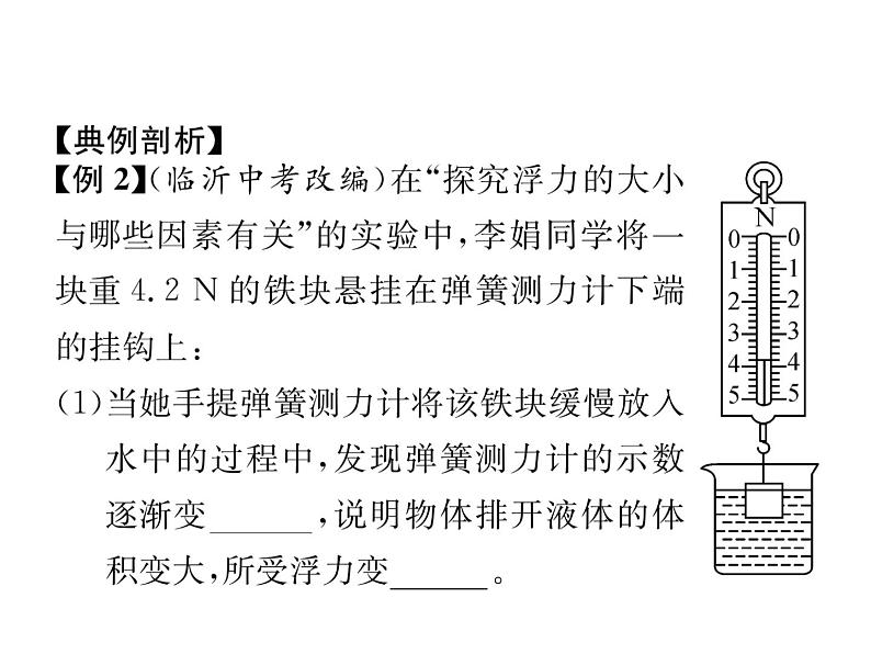 八年级物理下册(部编版)教学课件小专题（5）浮力的实验探究第8页