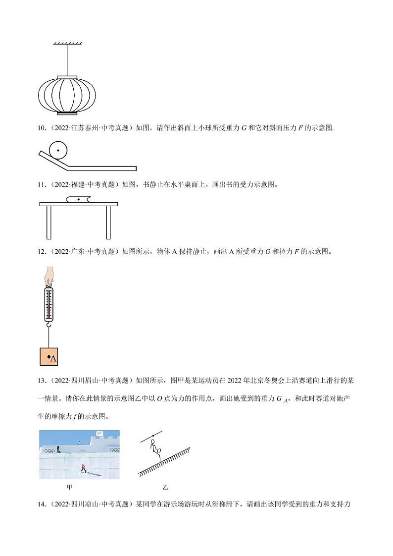 2022年中考物理真题分类汇编之运动和力作图题附真题答案第3页