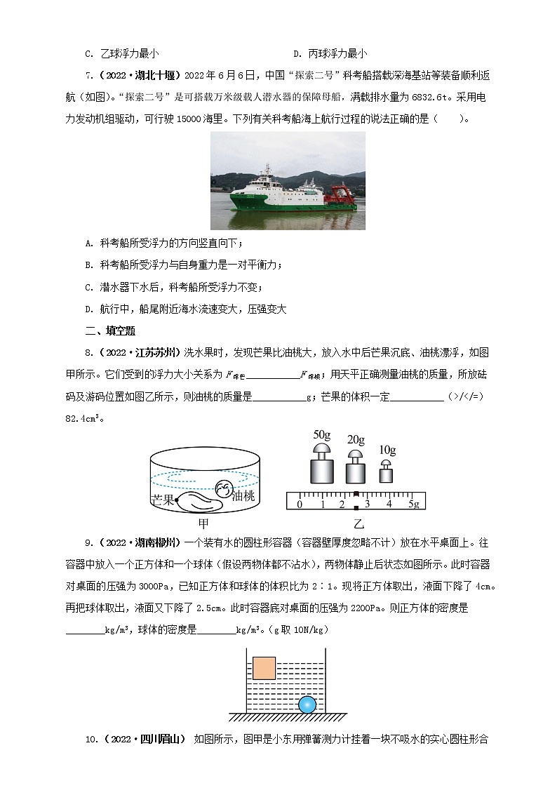 专题09  浮力及其应用（原卷版）（第2期）第3页