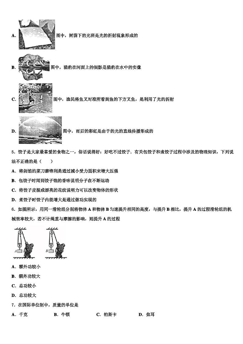 2022届福建省泉州市泉港区中考物理押题试卷含解析第2页