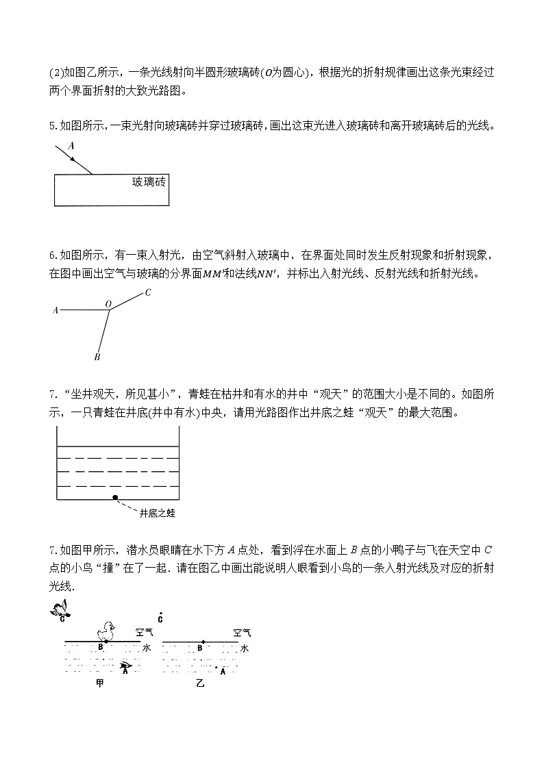专题12 光学作图（二）光的折射、透镜（原卷版）第2页