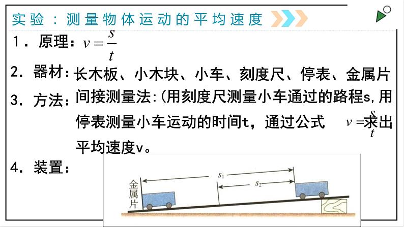 人教版八上物理1.4《测量平均速度》PPT课件04