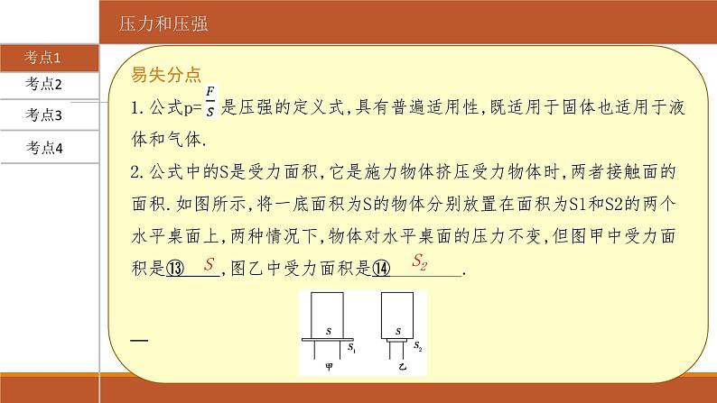 2022年人教版初中物理中考一轮复习考点知识过关（压   强）课件06