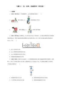 2022年中考物理真题分类汇编 专题11  功、功率、机械效率（学生版+解析版）