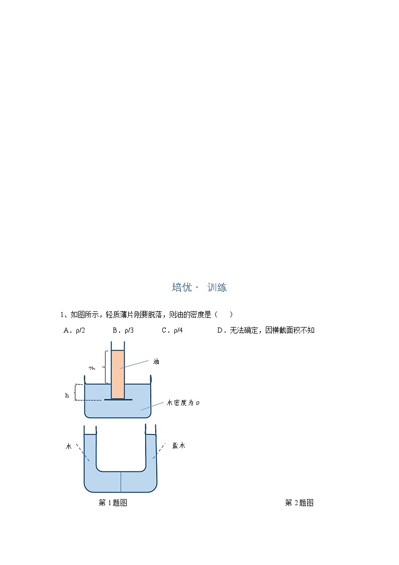 2024年通用物理中考微专题-压强-9-5   薄片脱落问题（含答案）03