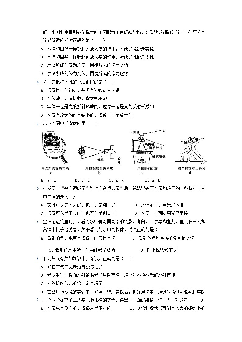 [13393419]物理中考微专题-透镜-5-4 实像与虚像的区分第3页