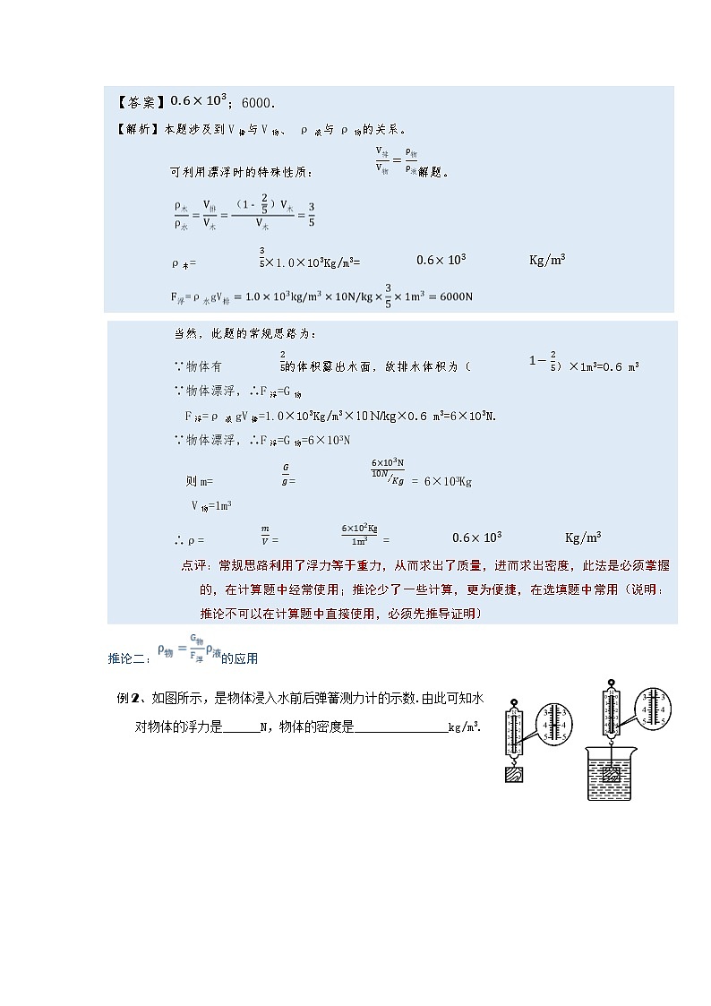 2024年通用物理中考微专题-浮力-10-2　浮力与物质密度（含答案）02