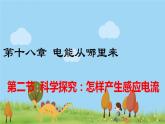 沪科版物理9年级全册18.2 第二节 科学探究：怎样产生感应电流 PPT课件+教案+学案