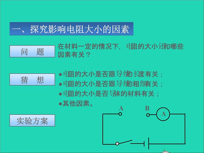 2022九年级物理全册第十一章简单电路11.7探究__影响导体电阻大小的因素课件新版北师大版02