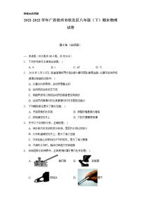 2021-2022学年广西钦州市钦北区八年级（下）期末物理试卷（含解析）