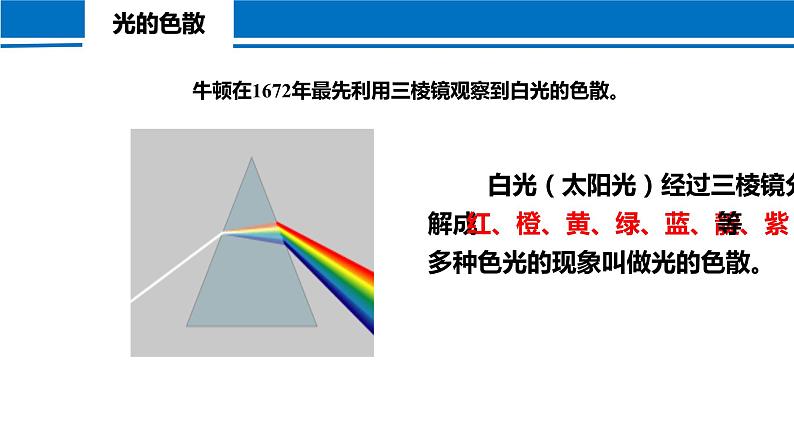 4.5 光的色散 2022-2023学年人教版物理八年级上册课件04