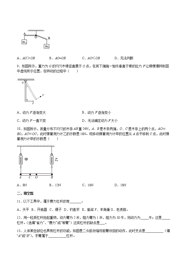 沪科版八下物理10.1科学探究：杠杆的平衡条件 课件+练习03