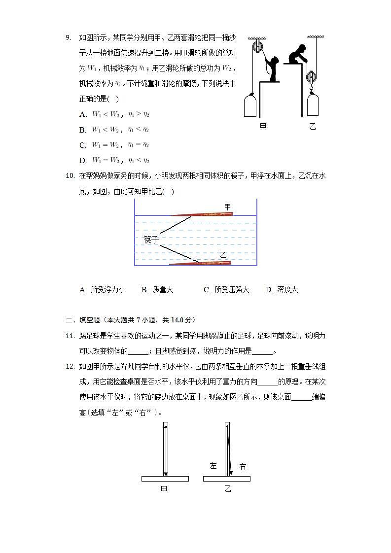 山东省东营市河口区2021—2022学年八年级下学期期末考试物理试题(word版含答案)第3页