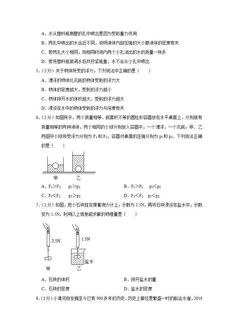 山东省淄博市高青县2021-2022学年八年级下学期期末考试物理试题 (word版含答案)02