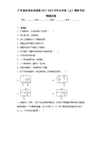 广东省东莞市清溪镇2021-2022学年九年级（上）期末考试物理试题(word版含答案)