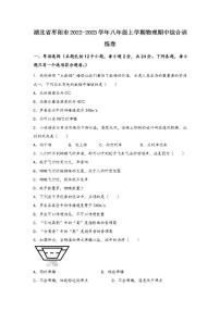 湖北省枣阳市2022-2023学年物理八年级（上)期中综合训练卷