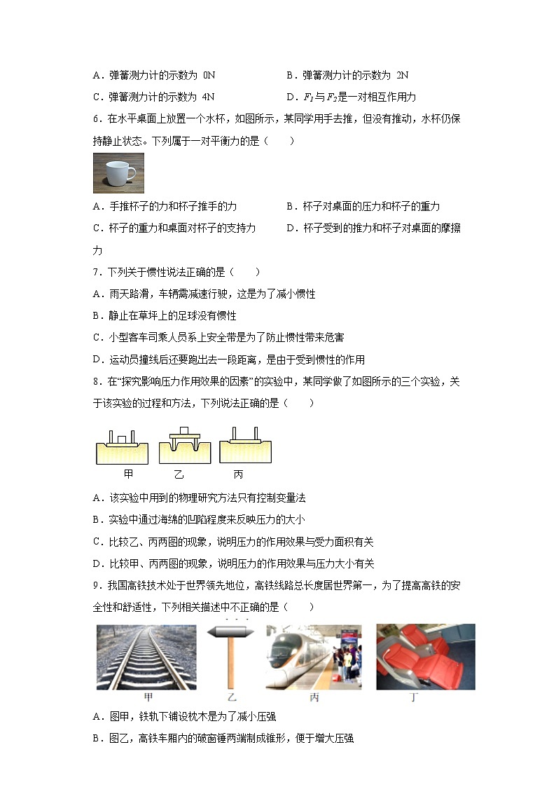 山东省泰安市高新区2021-2022学年八年级（下）期末物理试题（五四学制）(word版含答案)第2页