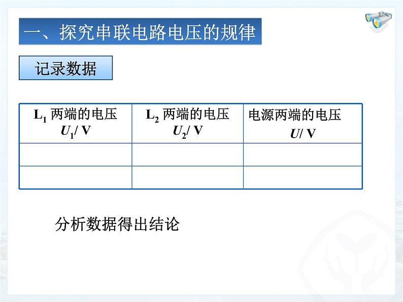 人教版九年级物理全册-16.2串、并联电路中电压的规律-课件207