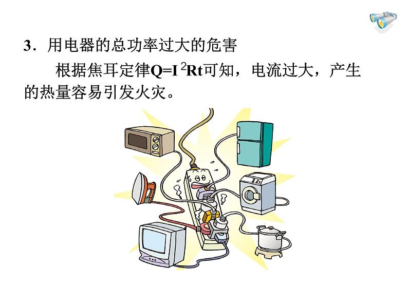 人教版九年级物理全册--19.2家庭电路中电流过大的原因-课件3第5页