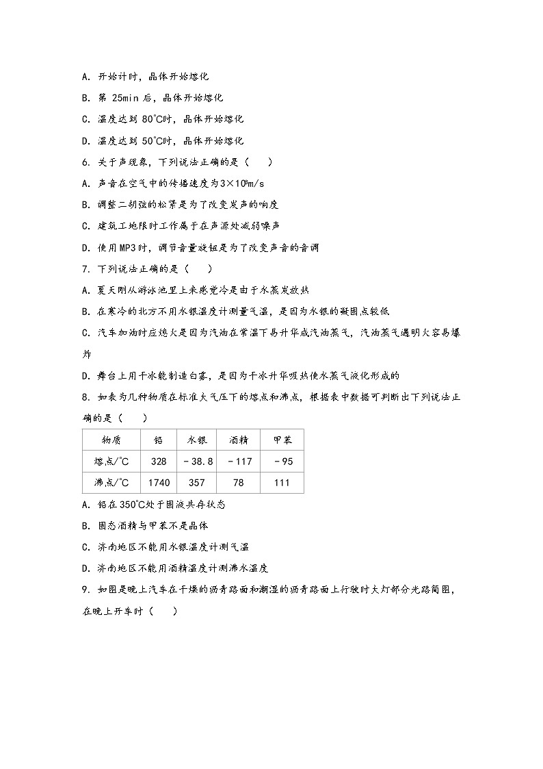 山西省阳曲县2022年八年级（上）物理期中综合训练卷(word版，含答案)02