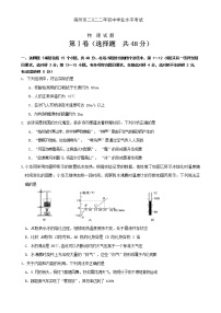 2022年山东省滨州市中考物理真题(word版无答案)