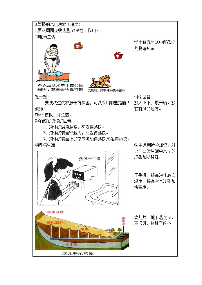 苏科版八上物理  2.2汽化和液化  教案02