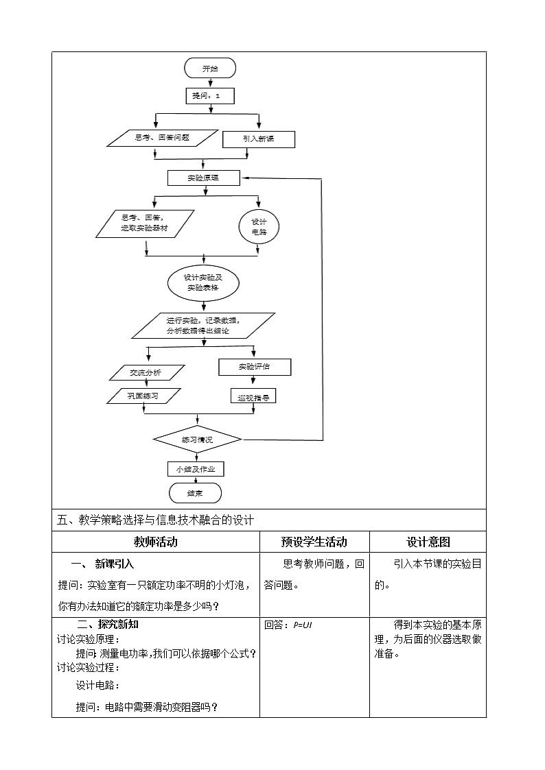 北师大版九年级物理 13.3学生实验 探究 小灯泡的电功率 教案03