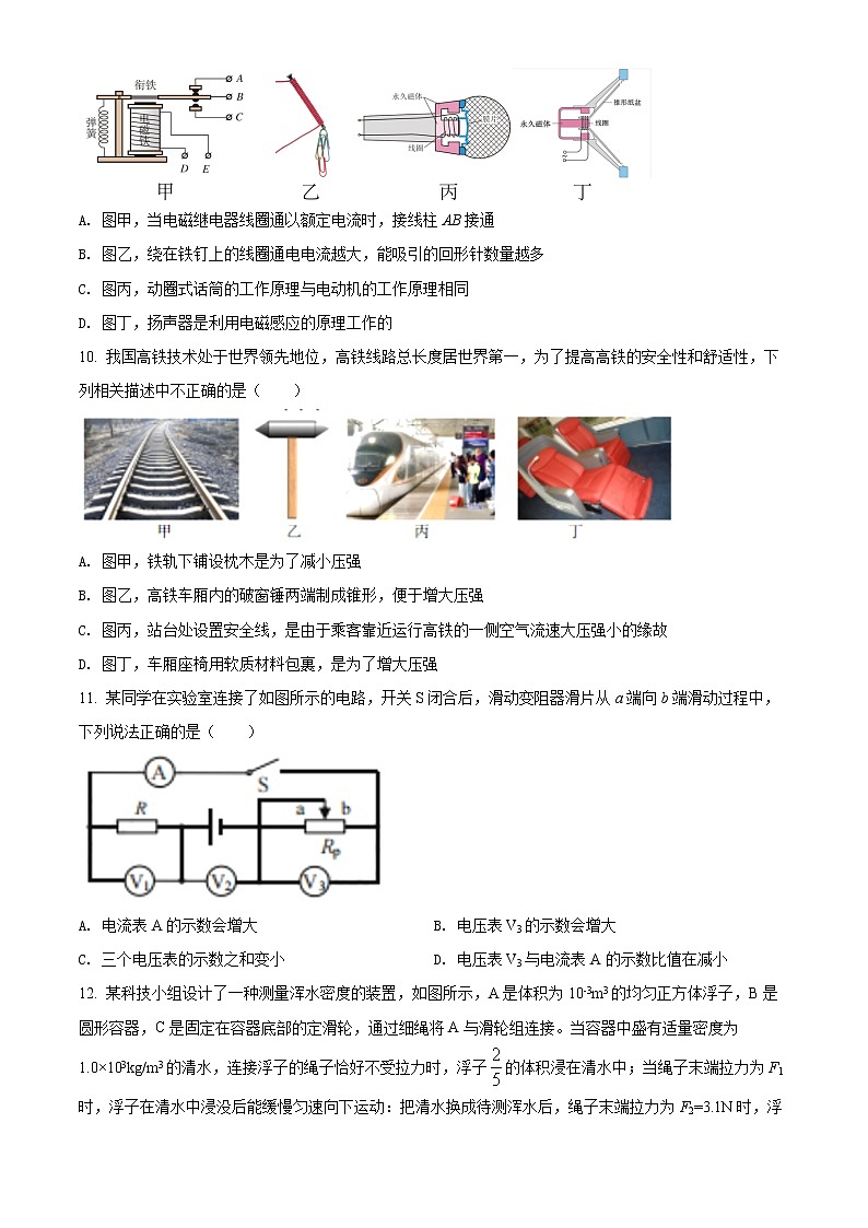 精品解析：2022年四川省南充市中考理综物理真题（原卷版）第3页