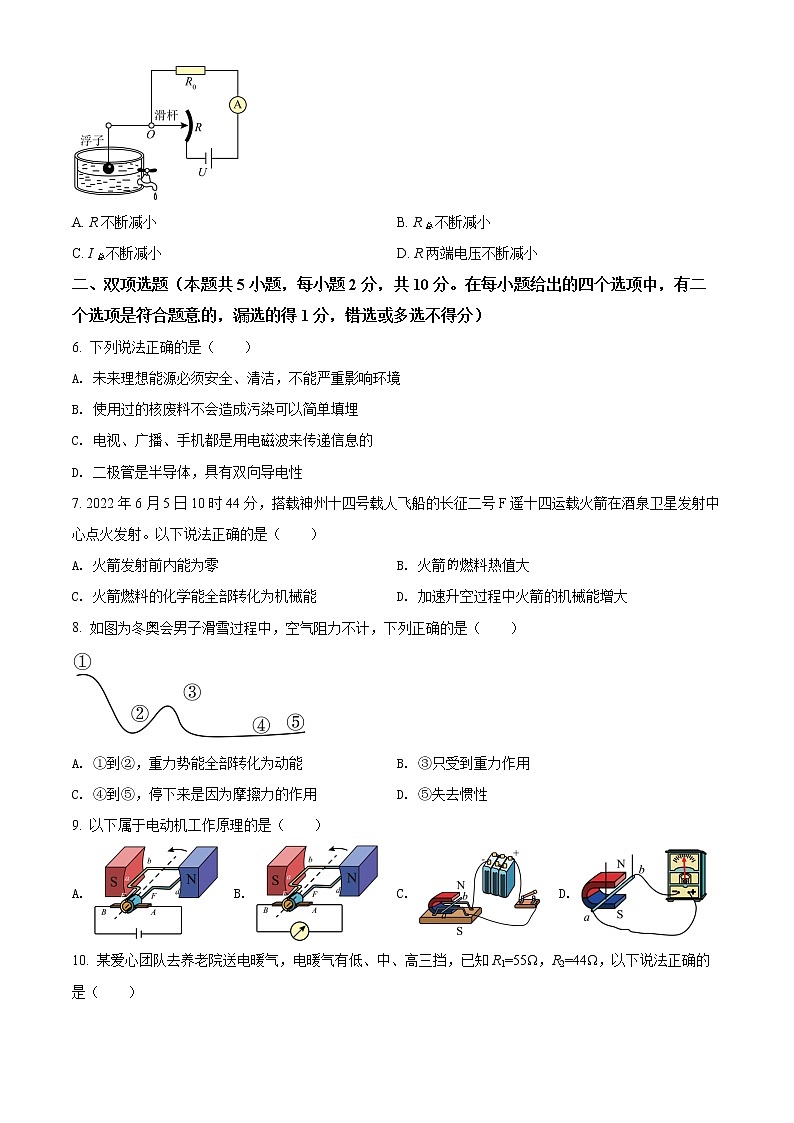 精品解析：2022年广东省深圳市中考物理试题（原卷版）第2页