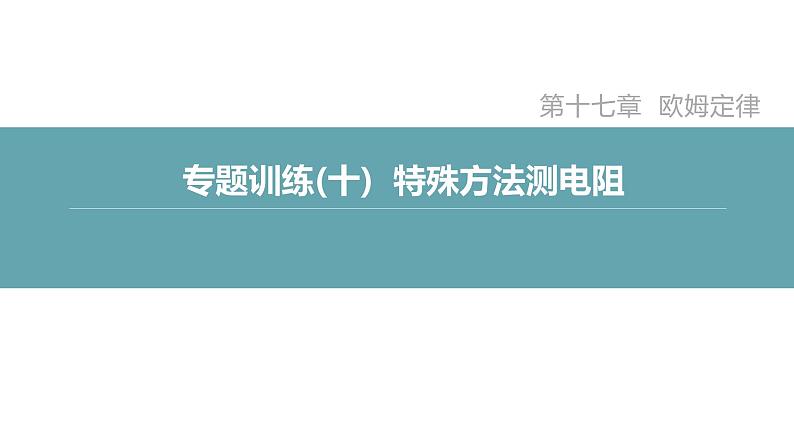 人教版九年级物理专题训练(十)  特殊方法测电阻课件02