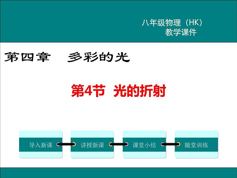 物理八年级上第4章第4节  光的折射教学课件第1页