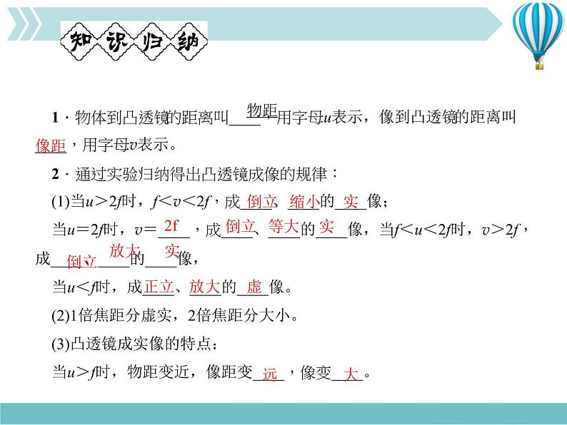 物理八年级上第5章第3节　凸透镜成像的规律  第1课时　探究凸透镜成像的规律作业教学课件02