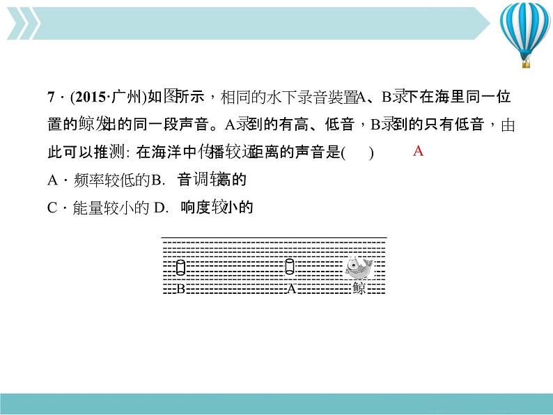 物理八年级上复习训练第2章　声现象教学课件05