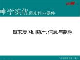 九年级物理期末复习训练七 信息与能源练习课件